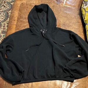 Spanx air essential cinched hoodie black size medium 
18” long